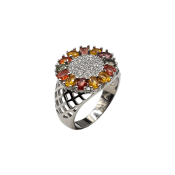 Inel din argint cu safir multicolor - Madammi.ro