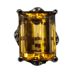 Inel din argint cu citrin 40ct si peridot- Madammi.ro