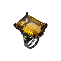 Inel din argint cu citrin 40ct si peridot- Madammi.ro
