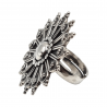 Inel masiv din argint cu aspect vintage - floral - India - Madammi.ro