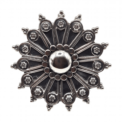 Inel din argint cu aspect vintage - floral - India