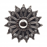 Inel masiv din argint cu aspect vintage - floral - India - Madammi.ro