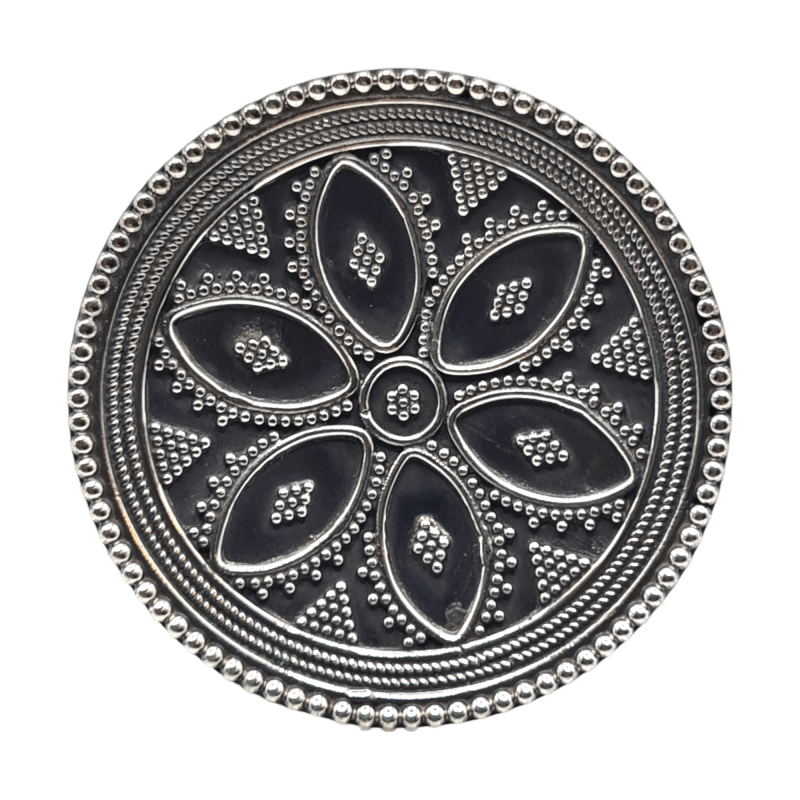 Inel masiv din argint cu aspect vintage - mandala - India - Madammi.ro