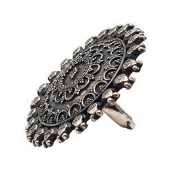 Inel din argint cu aspect vintage - mandala- India -Madammi.ro