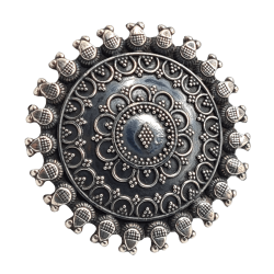 Inel din argint cu aspect vintage - mandala- India -Madammi.ro