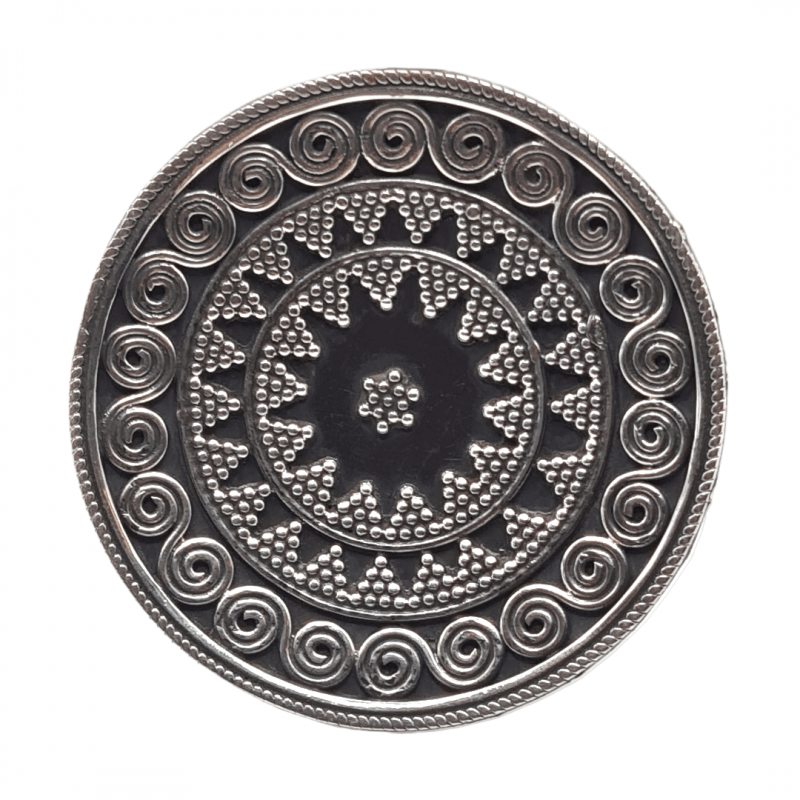 Inel masiv din argint cu aspect vintage - mandala- India - Madammi.ro