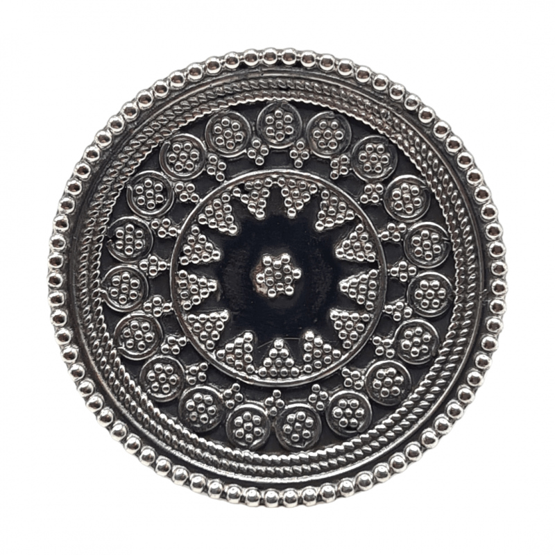 Inel masiv din argint cu aspect vintage - mandala- India - Madammi.ro