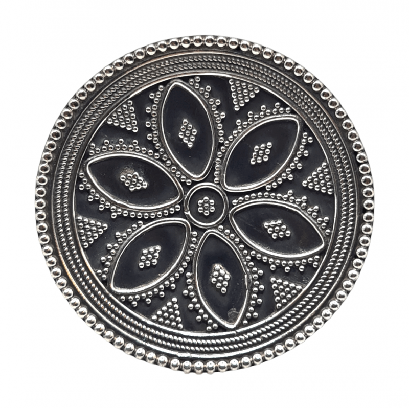 Inel masiv din argint cu aspect vintage - mandala - India - Madammi.ro