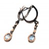 Cercei din argint cu montura de blue topaz - Madammi.ro