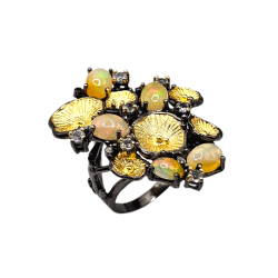 Inel argint cu opal si topaz - Madammi.ro