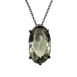 Colier din argint cu ametist verde 48ct - Madammi.ro