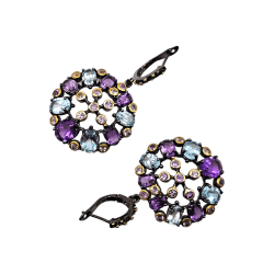 Cercei argint cu ametist si topaz- Madammi.ro