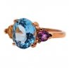 Inel din argint cu blue topaz , ametist si citrin
