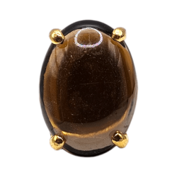 Inel argint cu cuart fumuriu cabochon - Madammi.ro