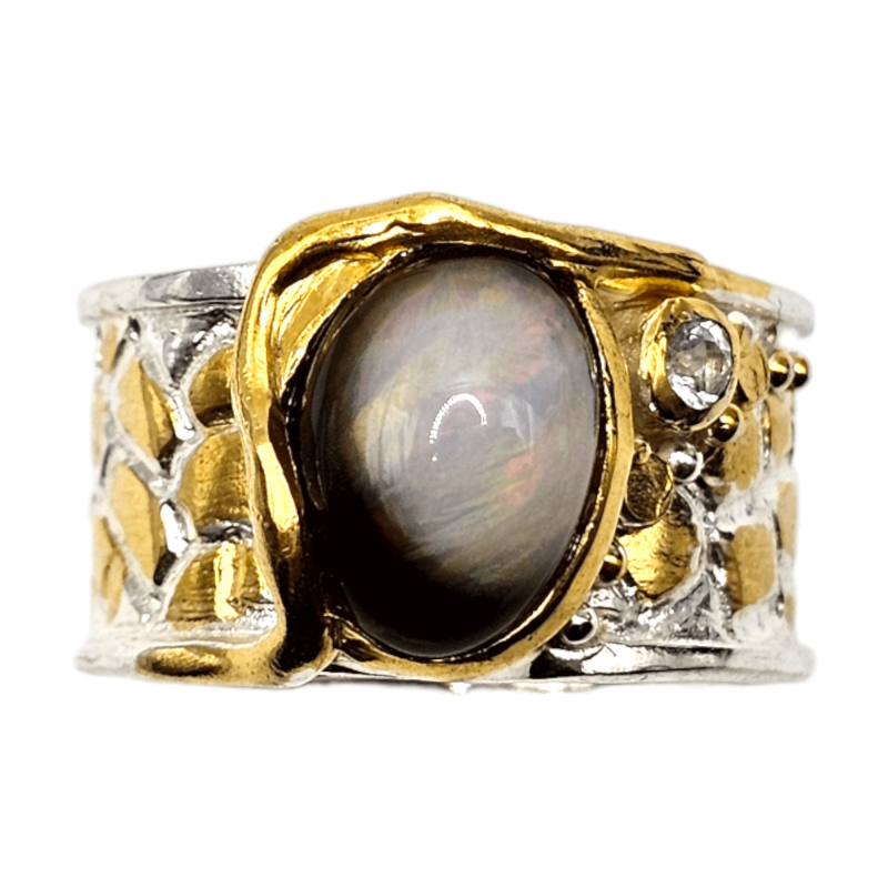 Inel argint cu opal si topaz - Madammi.ro