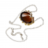 Colier din argint cu pandant cu cuart coniac 43ct, blue topaz si cubic zirconia-steluta de mare-Madammi.ro