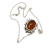 Colier din argint cu pandant cu cuart coniac 43ct, blue topaz si cubic zirconia-steluta de mare-Madammi.ro