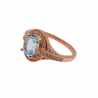 Inel din argint cu blue topaz si cz-model marchiza - Madammi.ro