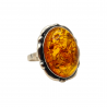 Inel din argint cu chihlimbar cabochon