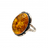 Inel din argint cu chihlimbar cabochon
