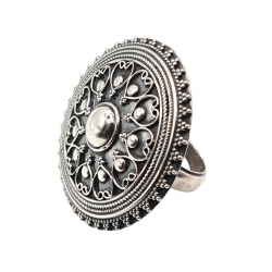 Inel din argint cu aspect vintage - mandala- India