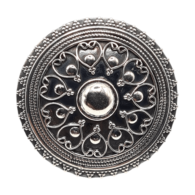 Inel din argint cu aspect vintage - mandala- India