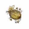 Brosa din argint cu cuart lemon, topaz, ametist si safir - Madammi.ro