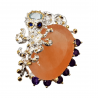 Brosa din argint cu cuart orange, topaz, ametist si cz - Madammi.ro