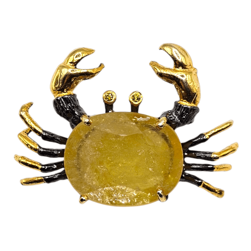 Brosa din argint cu safir si cz - crab