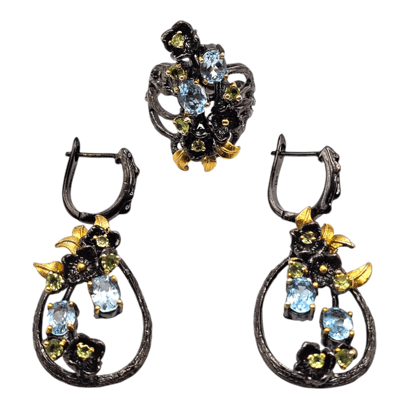 Set din argint cu topaz si peridot - Madammi.ro Set din argint cu topaz si peridot - Madammi.ro