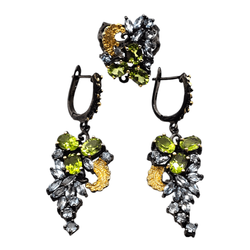 Set din argint cu topaz si peridot - Madammi.ro Set din argint cu topaz si peridot - Madammi.ro