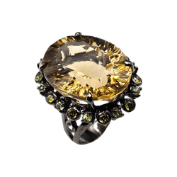 Inel din argint cu citrin 37ct si topaz - Madammi.ro