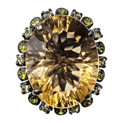 Inel din argint cu citrin 37ct si topaz - Madammi.ro