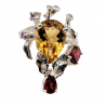 Inel din argint cu citrin, granat, ametist si cubic zirconia-Madammi.ro