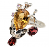 Inel din argint cu citrin, granat, ametist si cubic zirconia-Madammi.ro