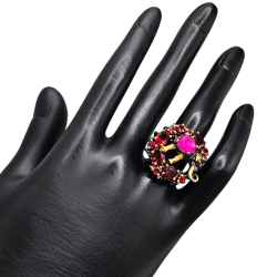 Inel argint cu rubin, rodolit si cz - Madammi.ro