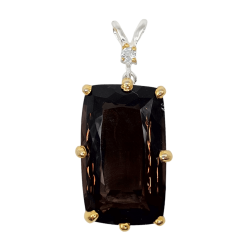 Pandantiv argint cu cuart fumuriu 40ct si topaz - Madammi.ro