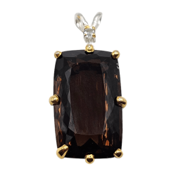 Pandantiv argint cu cuart fumuriu 40ct si topaz - Madammi.ro