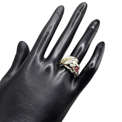 Inel argint cu rodolit si cubic zirconia - Madammi.ro
