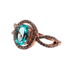 Inel argint cu topaz albastru - Madammi.ro