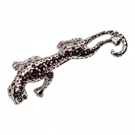 Brosa din argint cu rodolit - leopard