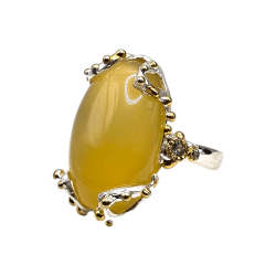 Inel argint cu opal galben 24ct- Madammi.ro