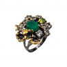 Inel argint cu onix, peridot si topaz - Madammi.ro