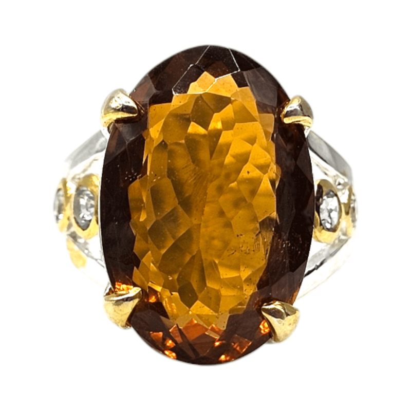 Inel argint cu citrin 15ct- Madammi.ro