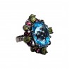 Inel din argint cu swiss blue topaz 20ct, peridot si rodolit - Madammi.ro
