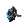Inel din argint cu swiss blue topaz 20ct, peridot si rodolit - Madammi.ro