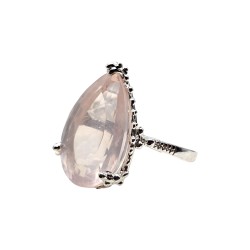Inel din argint cu cuart roz 24ct - Madammi.ro