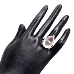 Inel din argint cu cuart roz 24ct - Madammi.ro