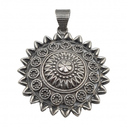 Pandantiv din argint cu aspect vintage - mandala-solar- India