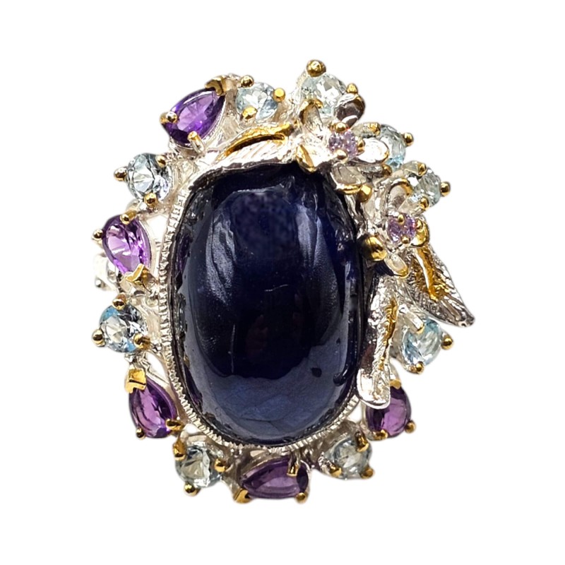 Inel argint cu safir 40ct si ametist - Madammi.ro Inel argint cu safir 40ct si ametist - Madammi.ro